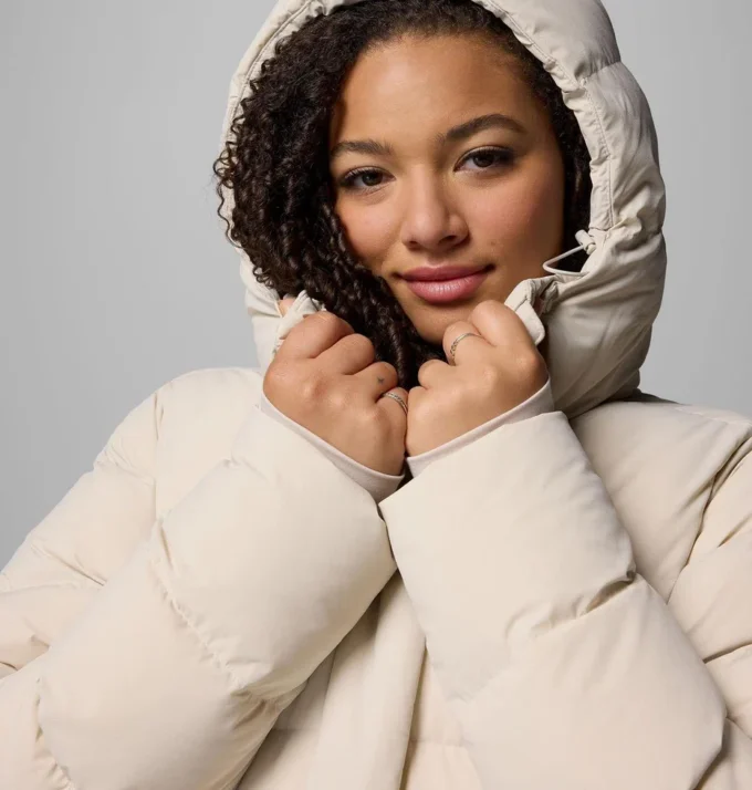 Damen Amaze Puff™ Lange Kapuzenjacke – Übergrößen
