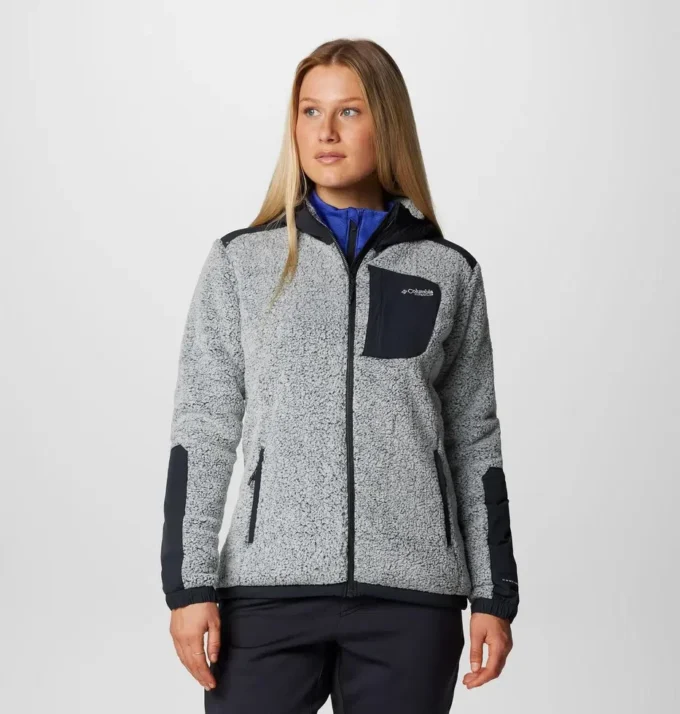 Damen Arctic Crest™ Sherpa Fleecejacke mit durchgehendem Reißverschluss