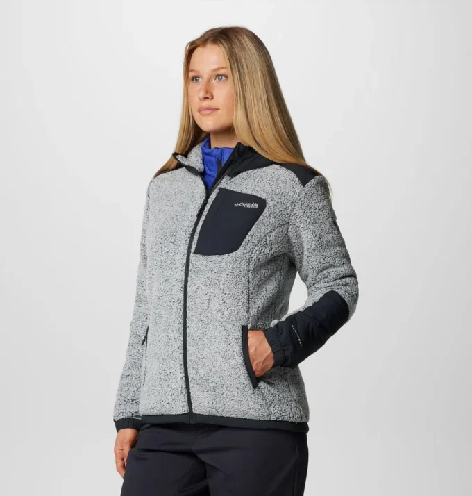 Damen Arctic Crest™ Sherpa Fleecejacke mit durchgehendem Reißverschluss