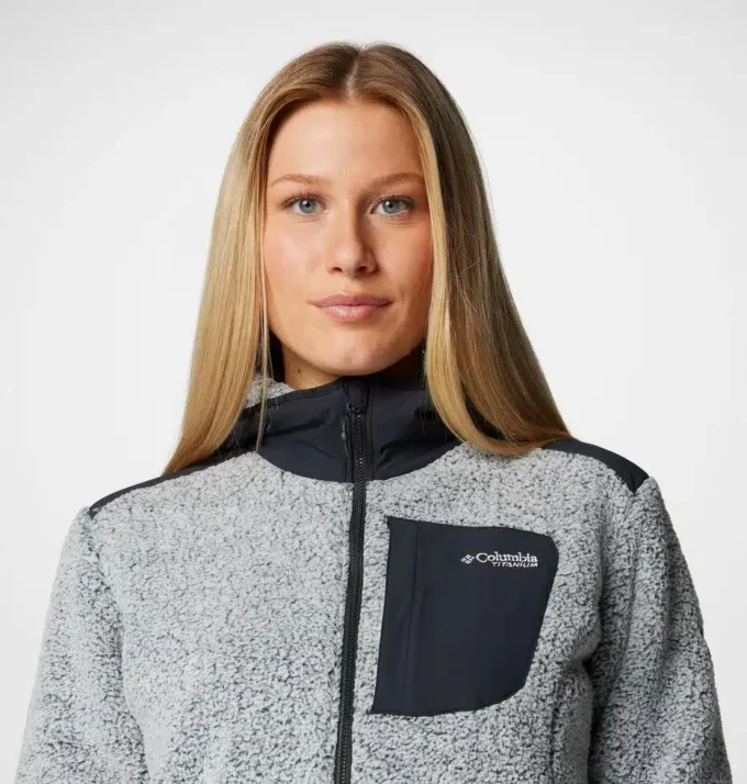 Damen Arctic Crest™ Sherpa Fleecejacke mit durchgehendem Reißverschluss