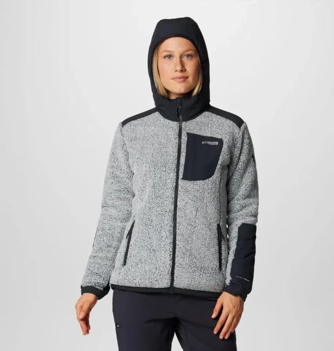 Damen Arctic Crest™ Sherpa Fleecejacke mit durchgehendem Reißverschluss