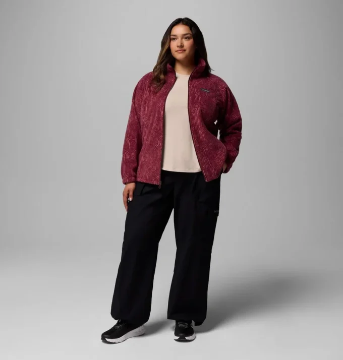 Damen Benton Springs™ Fleecejacke mit Print und durchgehendem Reißverschluss – Übergrößen
