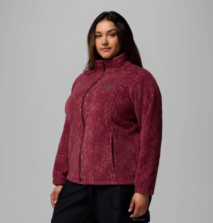 Damen Benton Springs™ Fleecejacke mit Print und durchgehendem Reißverschluss – Übergrößen