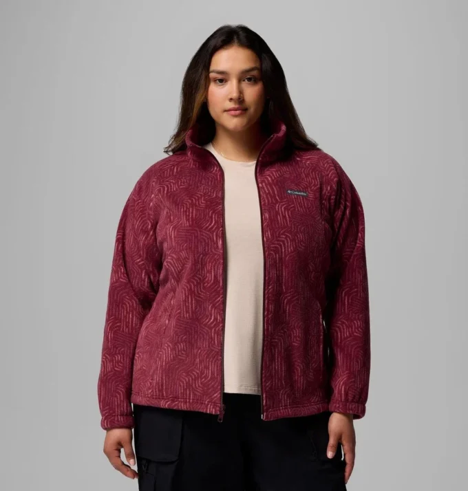 Damen Benton Springs™ Fleecejacke mit Print und durchgehendem Reißverschluss – Übergrößen