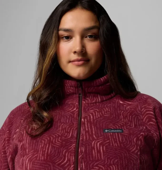 Damen Benton Springs™ Fleecejacke mit Print und durchgehendem Reißverschluss – Übergrößen