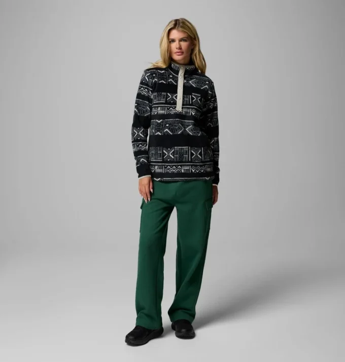 Damen Benton Springs™ Pullover mit Halbdruckknöpfen und Print