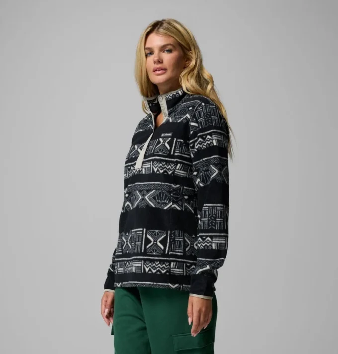 Damen Benton Springs™ Pullover mit Halbdruckknöpfen und Print