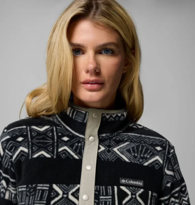 Damen Benton Springs™ Pullover mit Halbdruckknöpfen und Print