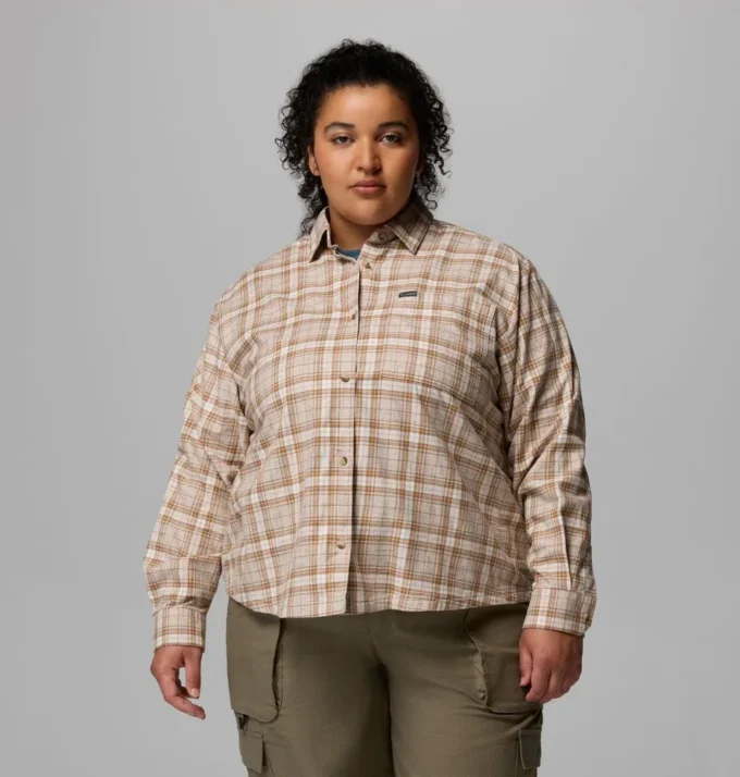 Damen Blue Point Creek™ Gewebtes Langarmhemd – Übergrößen Damen Blue Point Creek™ Gewebtes Langarmhemd – Übergrößen