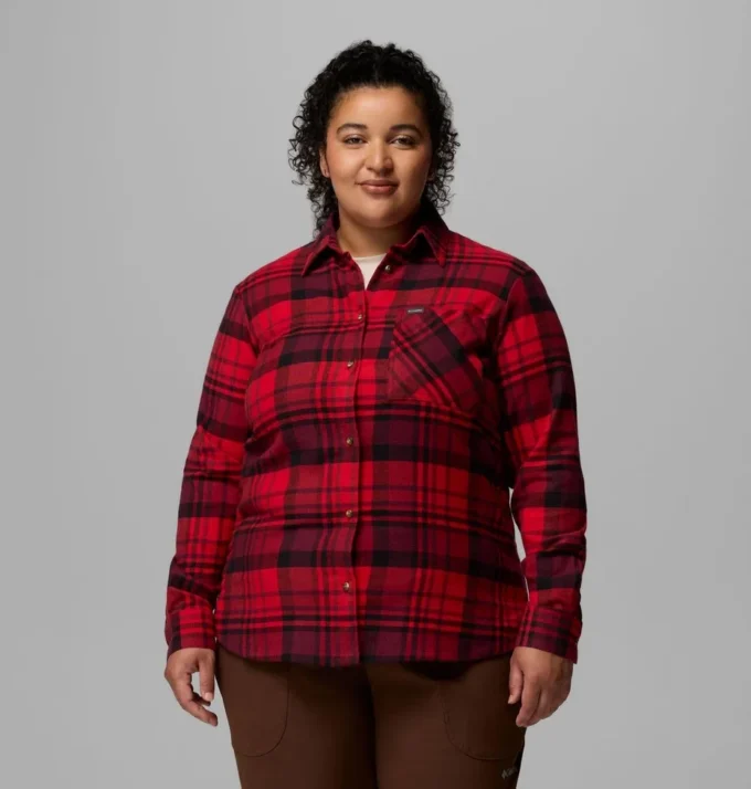 Damen Calico Basin™ Flanellhemd mit langen Ärmeln – Übergröße