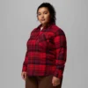 Damen Calico Basin™ Flanellhemd mit langen Ärmeln – Übergröße