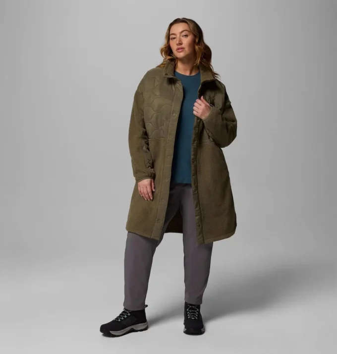 Damen Cloud Point™ Lange Fleecejacke – Übergröße