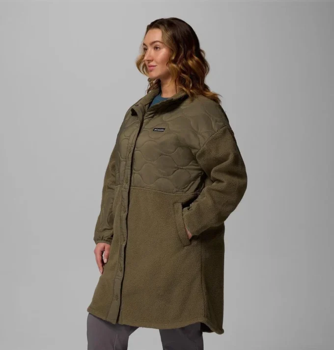Damen Cloud Point™ Lange Fleecejacke – Übergröße