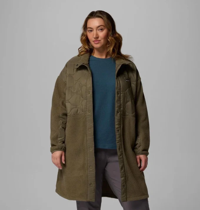 Damen Cloud Point™ Lange Fleecejacke – Übergröße