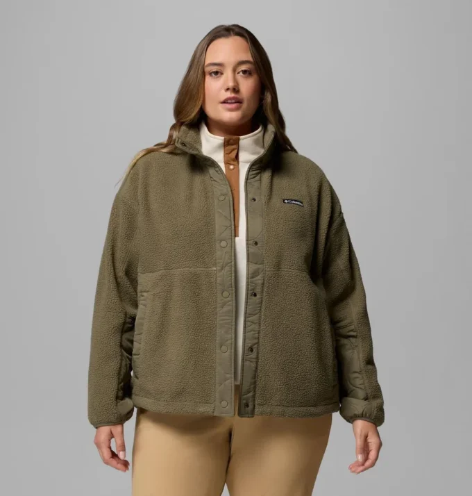 Damen Cloud Point™ Snap Fleece Jacke – Übergrößen