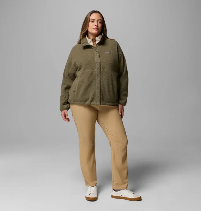 Damen Cloud Point™ Snap Fleece Jacke – Übergrößen