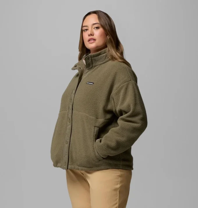 Damen Cloud Point™ Snap Fleece Jacke – Übergrößen
