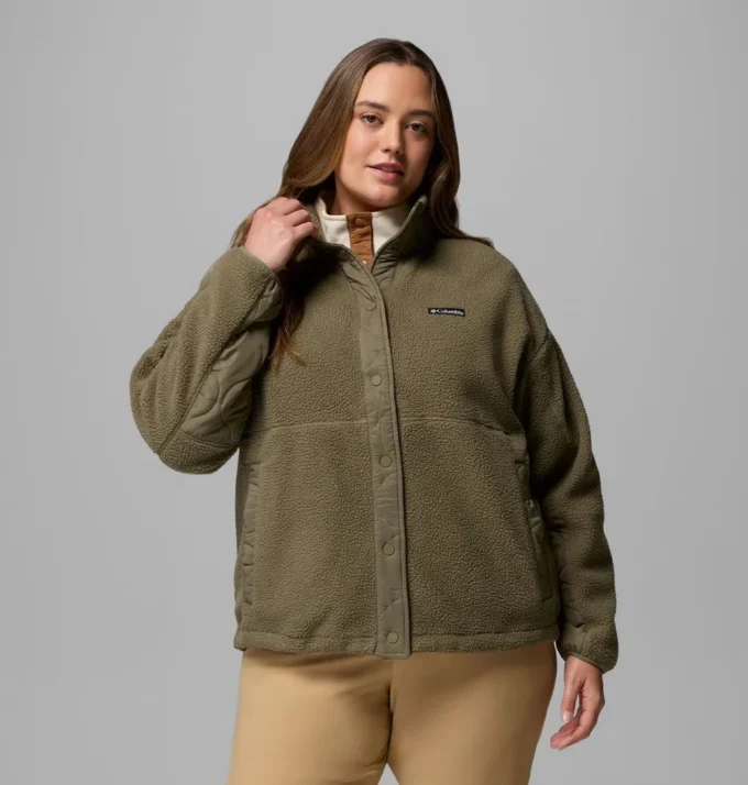 Damen Cloud Point™ Snap Fleece Jacke – Übergrößen