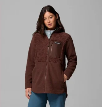 Damen Columbia Lodge™ Sherpa Fleecejacke mit durchgehendem Reißverschluss