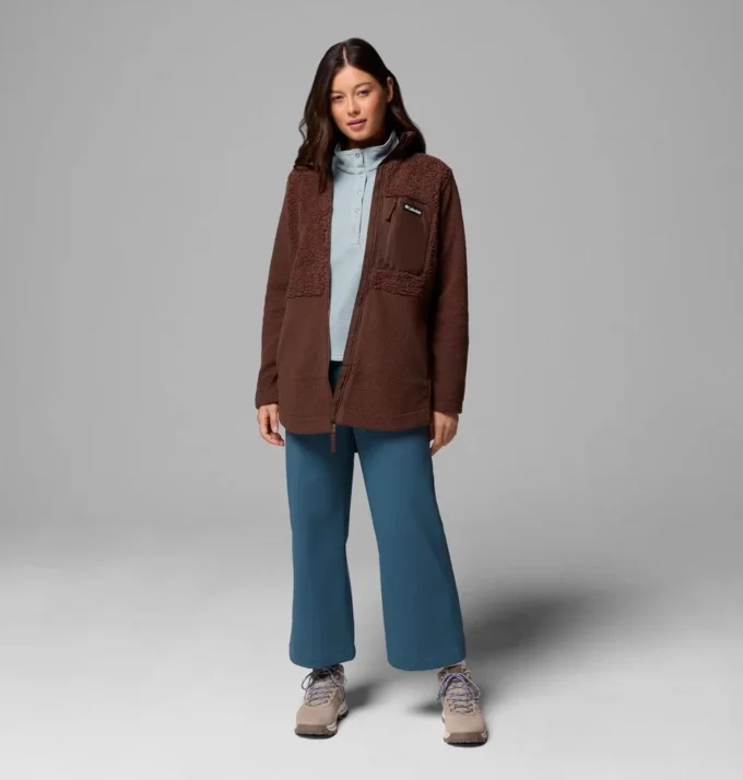 Damen Columbia Lodge™ Sherpa Fleecejacke mit durchgehendem Reißverschluss
