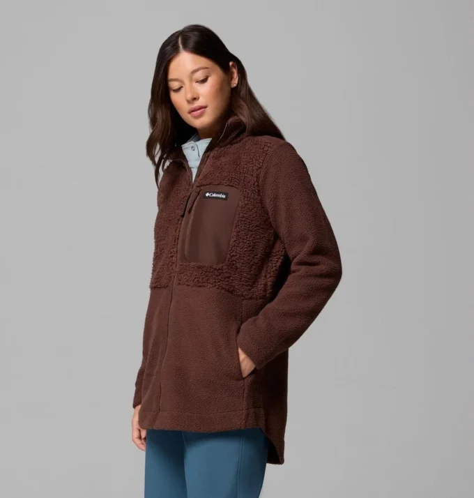 Damen Columbia Lodge™ Sherpa Fleecejacke mit durchgehendem Reißverschluss