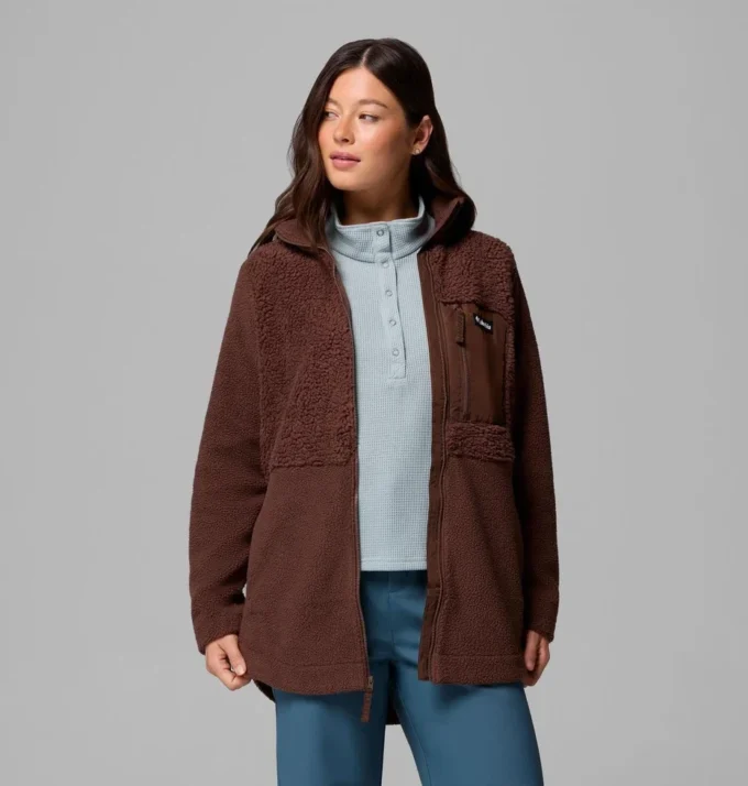 Damen Columbia Lodge™ Sherpa Fleecejacke mit durchgehendem Reißverschluss