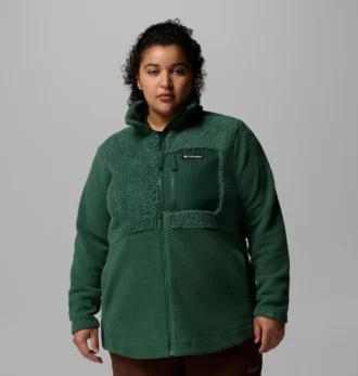 Damen Columbia Lodge™ Sherpa Fleecejacke mit durchgehendem Reißverschluss – Übergrößen