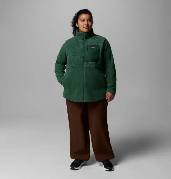 Damen Columbia Lodge™ Sherpa Fleecejacke mit durchgehendem Reißverschluss – Übergrößen
