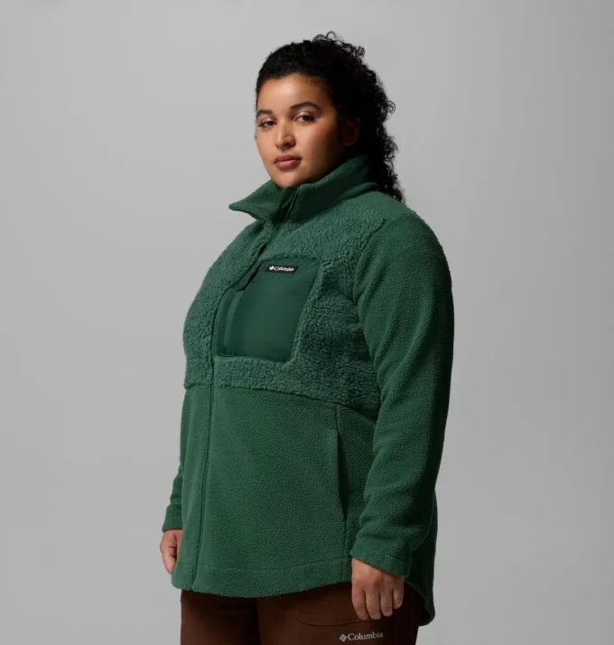Damen Columbia Lodge™ Sherpa Fleecejacke mit durchgehendem Reißverschluss – Übergrößen