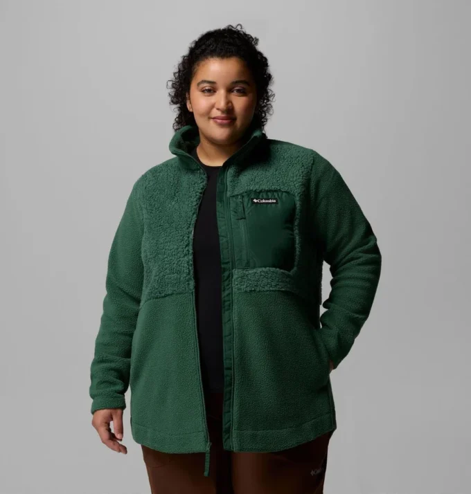 Damen Columbia Lodge™ Sherpa Fleecejacke mit durchgehendem Reißverschluss – Übergrößen