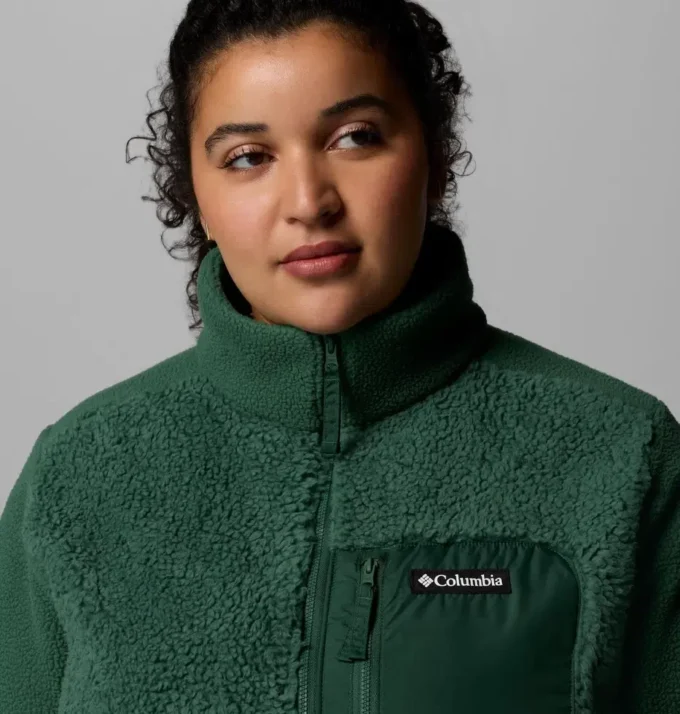 Damen Columbia Lodge™ Sherpa Fleecejacke mit durchgehendem Reißverschluss – Übergrößen