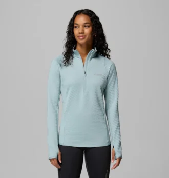 Damen Crystal Leaf™ Omni-Heat™ Helix Pullover mit halbem Reißverschluss