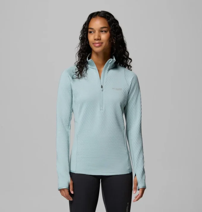 Damen Crystal Leaf™ Omni-Heat™ Helix Pullover mit halbem Reißverschluss