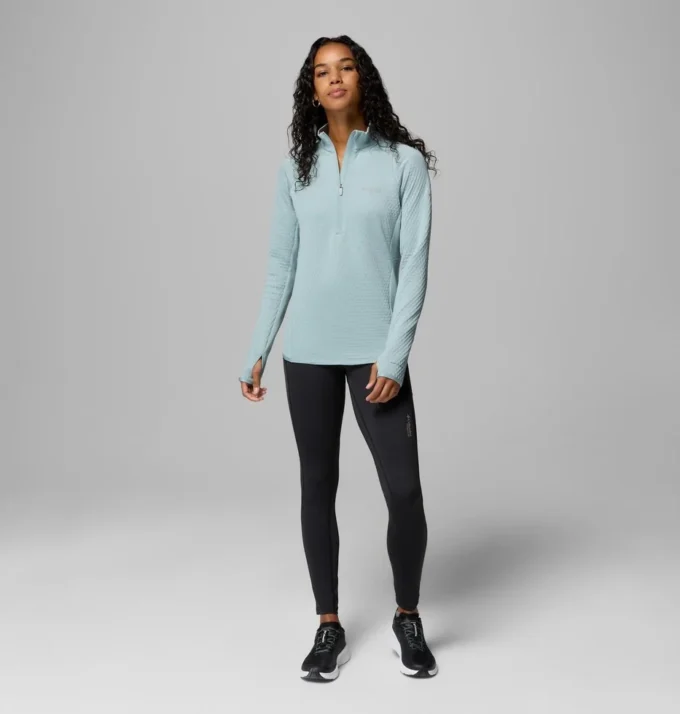 Damen Crystal Leaf™ Omni-Heat™ Helix Pullover mit halbem Reißverschluss