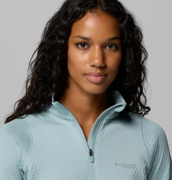 Damen Crystal Leaf™ Omni-Heat™ Helix Pullover mit halbem Reißverschluss