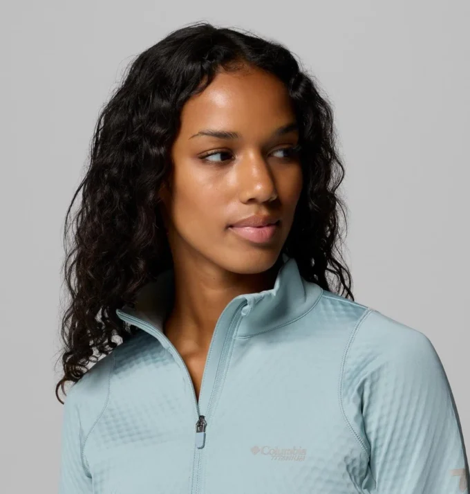 Damen Crystal Leaf™ Omni-Heat™ Helix Pullover mit halbem Reißverschluss