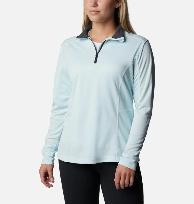 Damen-Golfpullover mit Viertelreißverschluss
