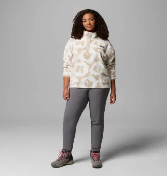 Damen Helvetia™ II bedruckter, verkürzter Fleece-Pullover mit halben Druckknöpfen