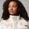 Damen Helvetia™ II bedruckter, verkürzter Fleece-Pullover mit halben Druckknöpfen