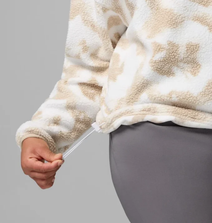 Damen Helvetia™ II bedruckter, verkürzter Fleece-Pullover mit halben Druckknöpfen