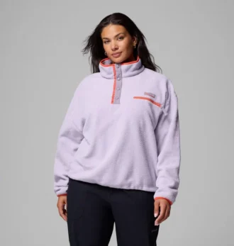 Damen Helvetia™ II Kurzer Fleece-Pullover mit halben Druckknöpfen – Übergrößen
