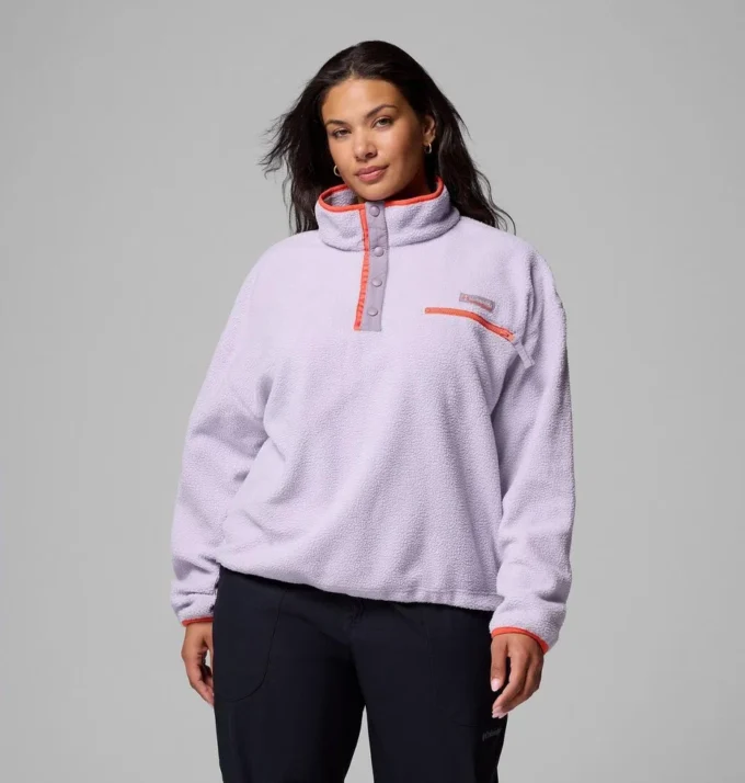Damen Helvetia™ II Kurzer Fleece-Pullover mit halben Druckknöpfen – Übergrößen