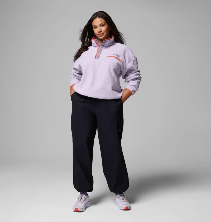 Damen Helvetia™ II Kurzer Fleece-Pullover mit halben Druckknöpfen – Übergrößen