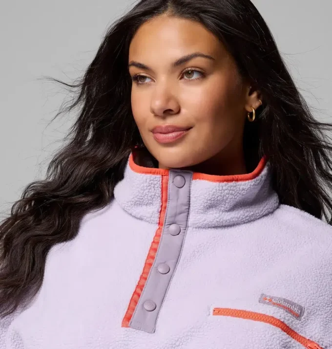 Damen Helvetia™ II Kurzer Fleece-Pullover mit halben Druckknöpfen – Übergrößen