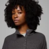 Damen Holly Hideaway™ Waffel-Shirt mit halbem Druckknopfverschluss