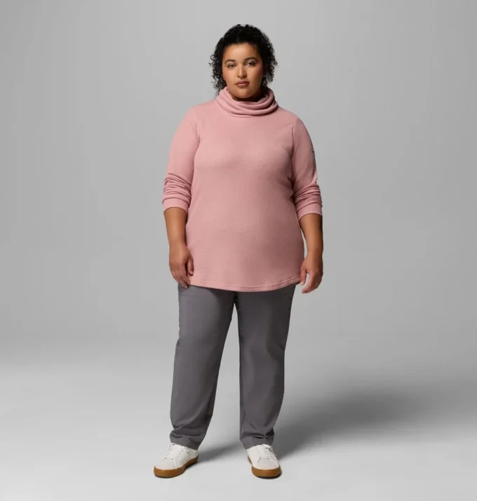 Damen Holly Hideaway™ Waffelpullover mit Rollkragen – Übergröße Damen Holly Hideaway™ Waffelpullover mit Rollkragen – Übergröße