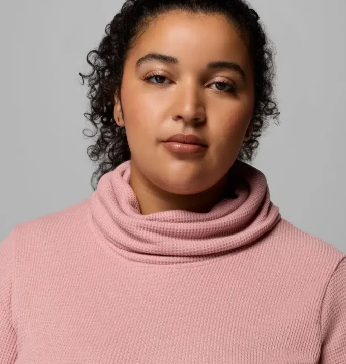 Damen Holly Hideaway™ Waffelpullover mit Rollkragen – Übergröße Damen Holly Hideaway™ Waffelpullover mit Rollkragen – Übergröße