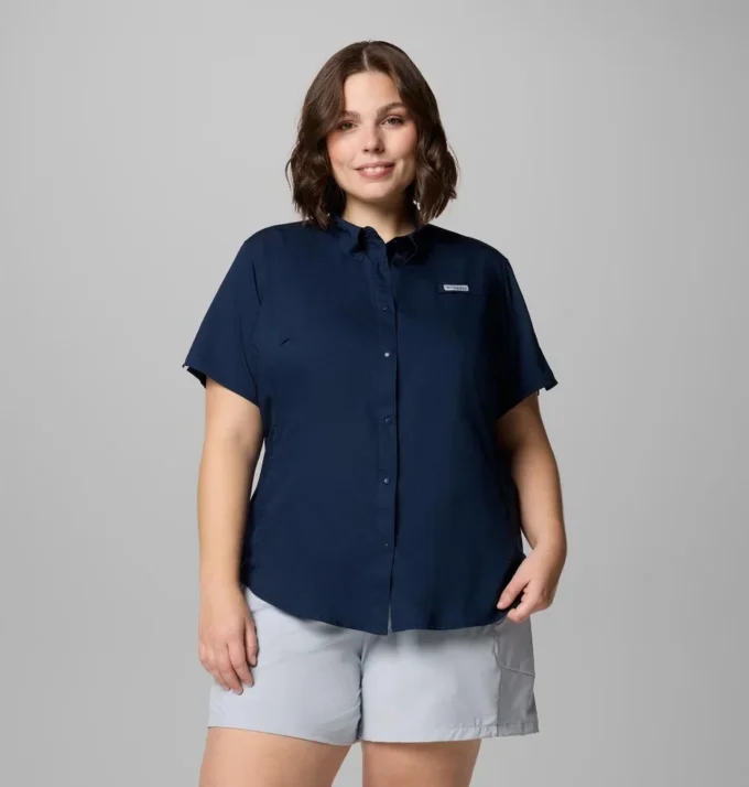 Damen-Kurzarmhemd PFG Tamiami™ II – Übergrößen