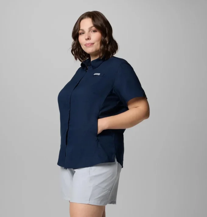 Damen-Kurzarmhemd PFG Tamiami™ II – Übergrößen