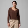 Damen-Langarmshirt Brea Falls™ Grid Henley